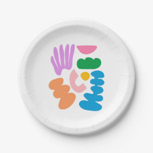 Assiettes En Carton Formes géométriques Abstraites colorées Art
