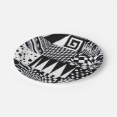 Assiettes En Carton Formes géométriques abstraites main motif noir bla (Angle)