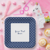 Assiettes En Carton Formes géométriques bleu marine et argent (Fête)