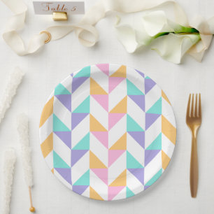 Assiettes En Carton Formes Géométriques Colorées Tendances – Style Mod