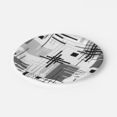 Assiettes En Carton formes géométriques modernes Abstraites rayées (Angle)