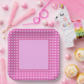 Assiettes En Carton Formes géométriques roses (Fête)