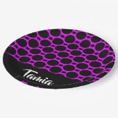 Assiettes En Carton Formes ovales rose noir (Angle)