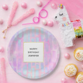 Assiettes En Carton Formes rectangulaires bleues sur Arrière - plan ro (Fête)