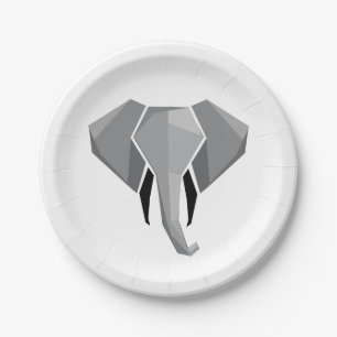 Assiettes En Carton Formes simples Géométrie Tête d'éléphant