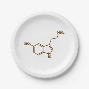 Assiettes En Carton Formule chimique moléculaire de sérotonine