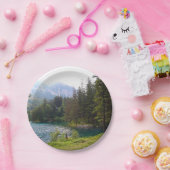 Assiettes En Carton Forrest alpin pittoresque et lac (Fête)
