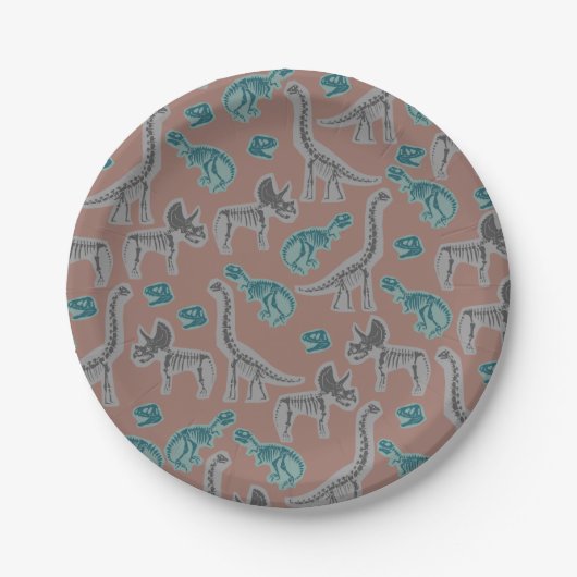 Assiettes En Carton Fossilized Dinosaur Paper Plates (Devant)