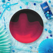 Assiettes En Carton Foules noires et rouges Peinture abstraite (Fête)