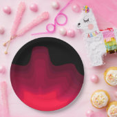 Assiettes En Carton Foules noires et rouges Peinture abstraite (Fête)