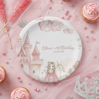 Assiettes En Carton Four Ever The Princess Pink Castle 4th Birthday