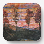 Assiettes En Carton Four Trees, art d'Egon Schiele, (Recto)