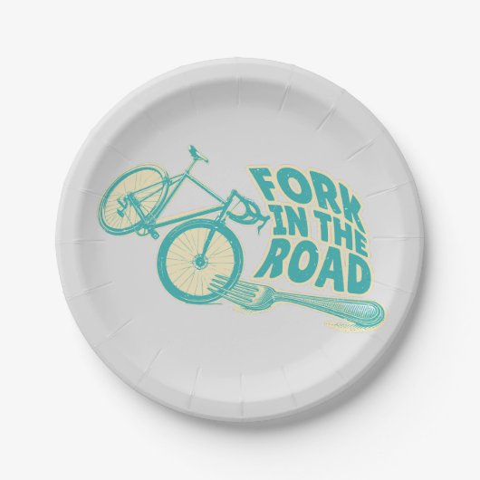 Assiettes En Carton Fourche dans la rue Funny vélo (Devant)