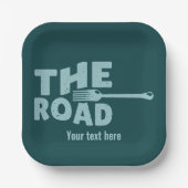 Assiettes En Carton Fourche dans la typographie routière (Recto)