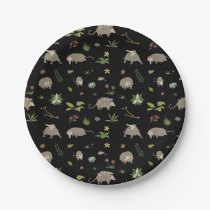 Assiettes En Carton Fournitures de fête de Possum Opossum drôle qui cr