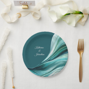 Assiettes En Carton Fournitures de fête moderne-Emerald Green-