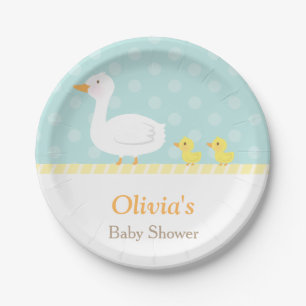 Assiettes En Carton Fournitures de fête pour Baby Shower Jumeaux Canar