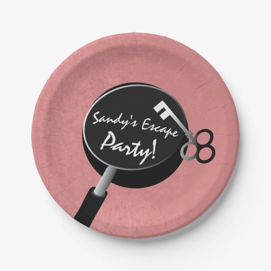 Assiettes En Carton Fournitures de filles de la fête d'évasion (Devant)