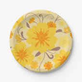 Assiettes En Carton Fournitures de la Fleurs Sunshine Retro - (Devant)