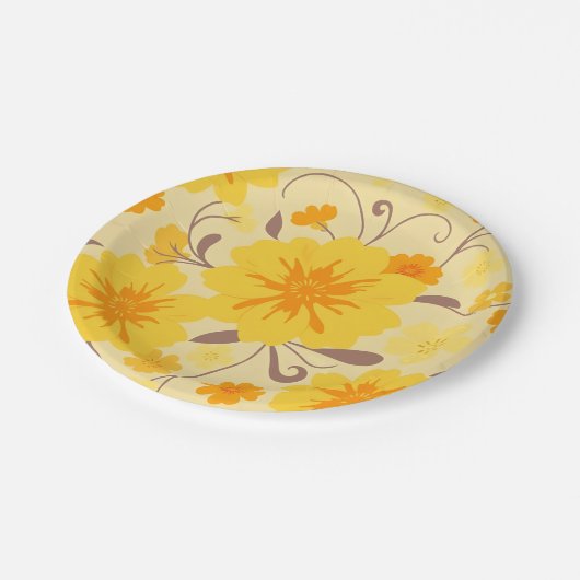 Assiettes En Carton Fournitures de la Fleurs Sunshine Retro - (Angle)