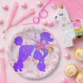 Assiettes En Carton Fournitures de parties de caniche pourpre (Fête)