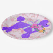 Assiettes En Carton Fournitures de parties de caniche pourpre (Angle)