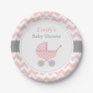 Assiettes En Carton Fournitures de salle de bain bébé fille Chevron po