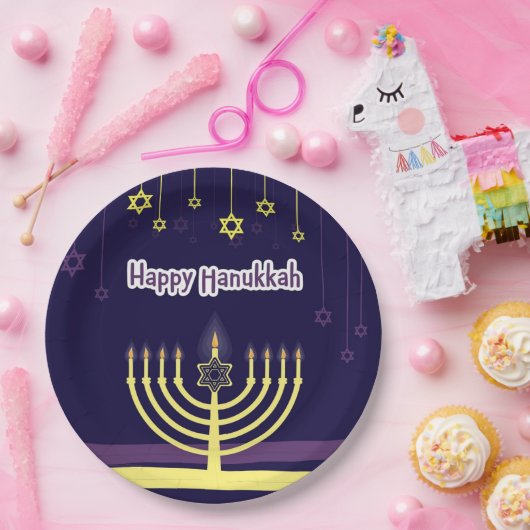 Assiettes En Carton Fournitures Hanoukka Plaques en papier (Fête)