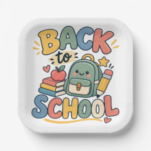 Assiettes En Carton Fournitures Scolaires Mignonnes Kawaii de Rentree 