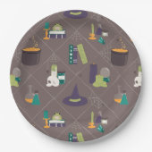 Assiettes En Carton Fournitures sorcières Halloween (Devant)