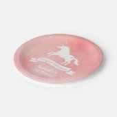 Assiettes En Carton Fournitures White Unicorn Girls Birthday Party (Angle)