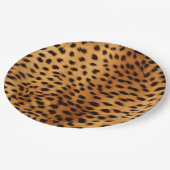 Assiettes En Carton Fourrure animale Cheetah (Angle)