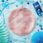 Assiettes En Carton Fourrure Animale Rose Tendre (Fête)