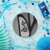 Assiettes En Carton Fox Design d'art moderne en argent (Fête)