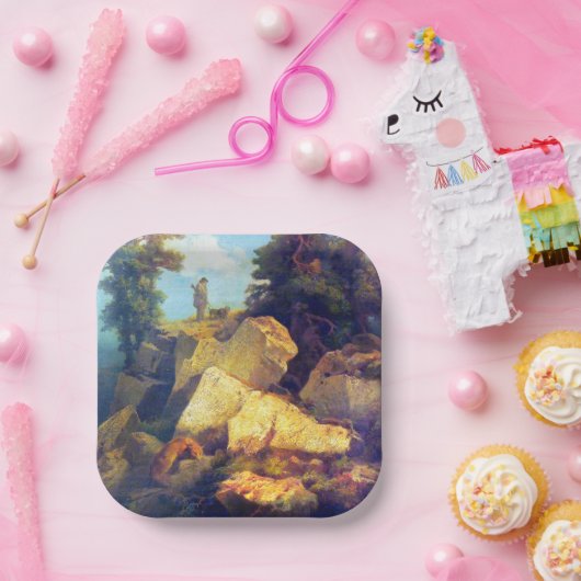 Assiettes En Carton Fox Hunt Josef Navrátil Après 1850 (Fête)