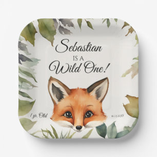 Assiettes En Carton Fox Wild One Woodland Animal fête d'anniversaire