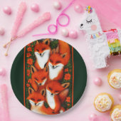 Assiettes En Carton Foxy Fun Green (Fête)