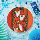 Assiettes En Carton Foxy Fun Orange (Fête)