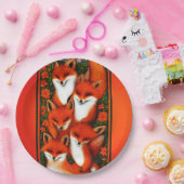 Assiettes En Carton Foxy Fun Orange (Fête)