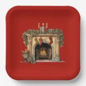 Assiettes En Carton Foyer victorien cosy Noël (Recto)