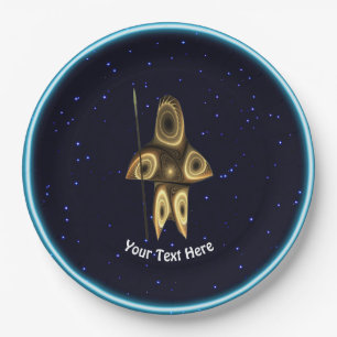 Assiettes En Carton Fractal Inuit Hunter