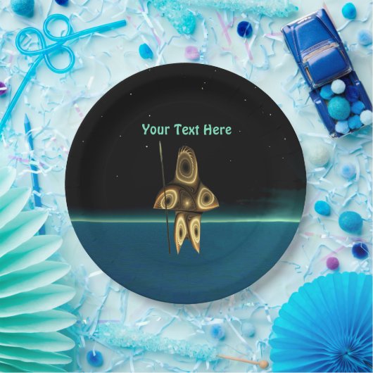 Assiettes En Carton Fractal Inuit Hunter (Fête)