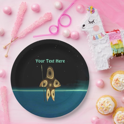 Assiettes En Carton Fractal Inuit Hunter (Fête)