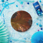 Assiettes En Carton Fractale, plumes, plaque en cuivre (Fête)