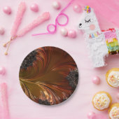 Assiettes En Carton Fractale, plumes, plaque en cuivre (Fête)