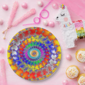 Assiettes En Carton Fractale psychédélique (Fête)