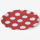 Assiettes En Carton Fractales blanches Pois Fractales rouges Arrière - (Angle)