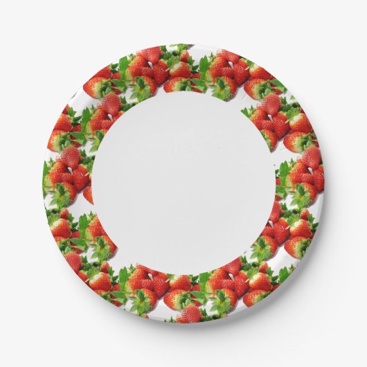 Assiettes En Carton Fraise (Devant)