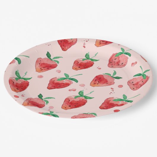 Assiettes En Carton Fraise (Angle)