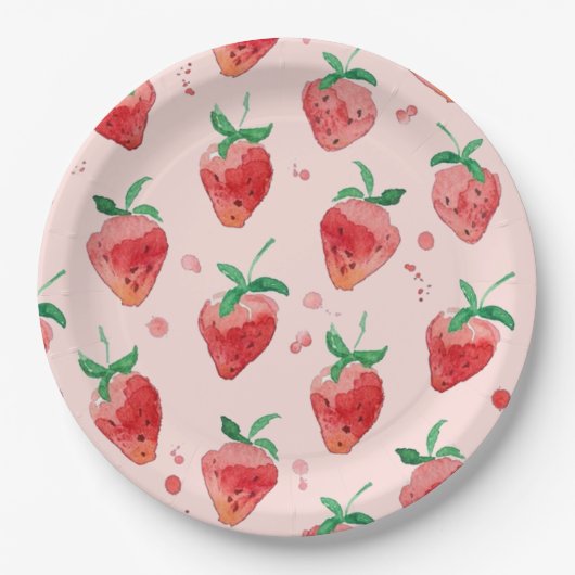 Assiettes En Carton Fraise (Devant)